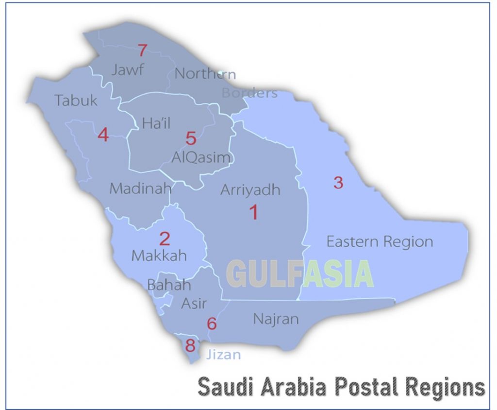 Saudi Arabia Post Codes Region wise