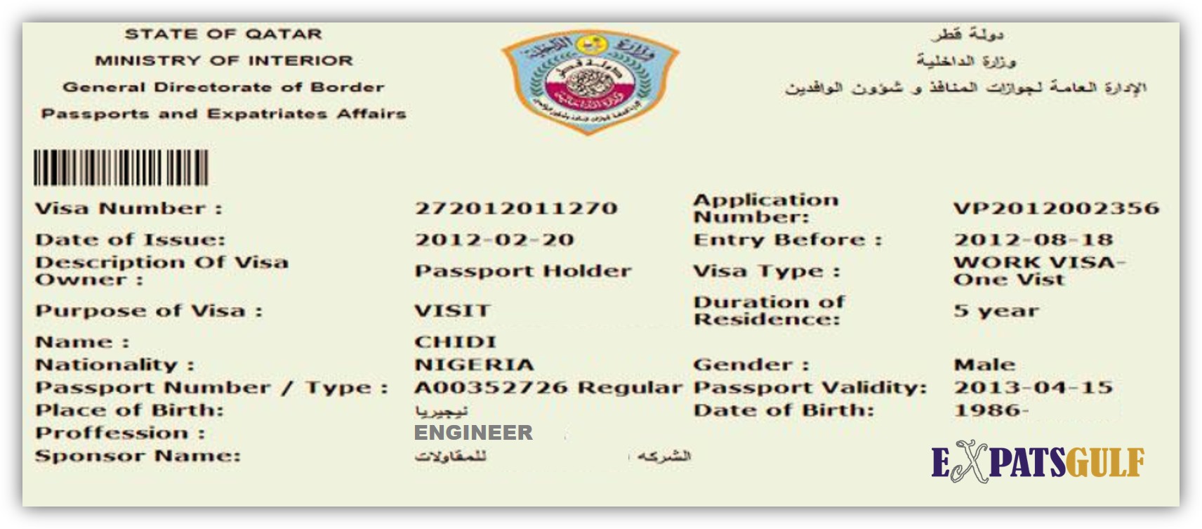 qatar visit visa print